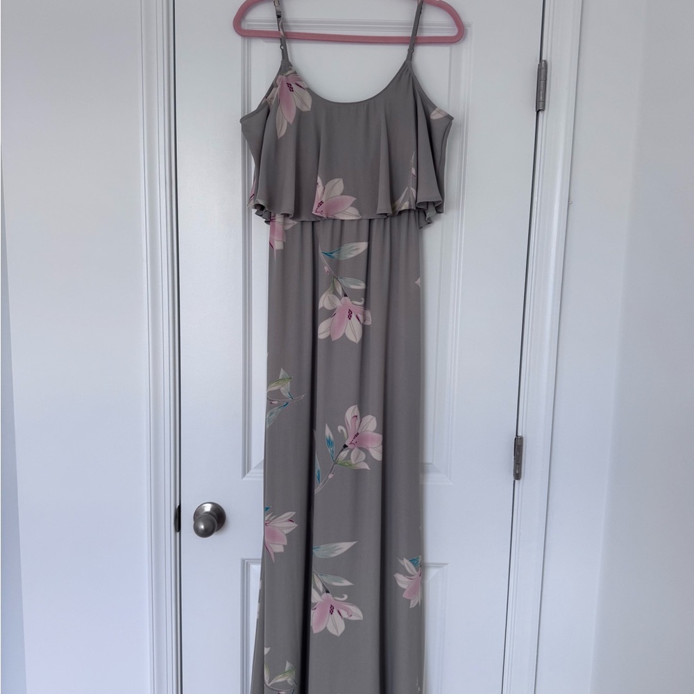 Show Me Your Mumu Floral Maxi Dress with Ruffle Detail
